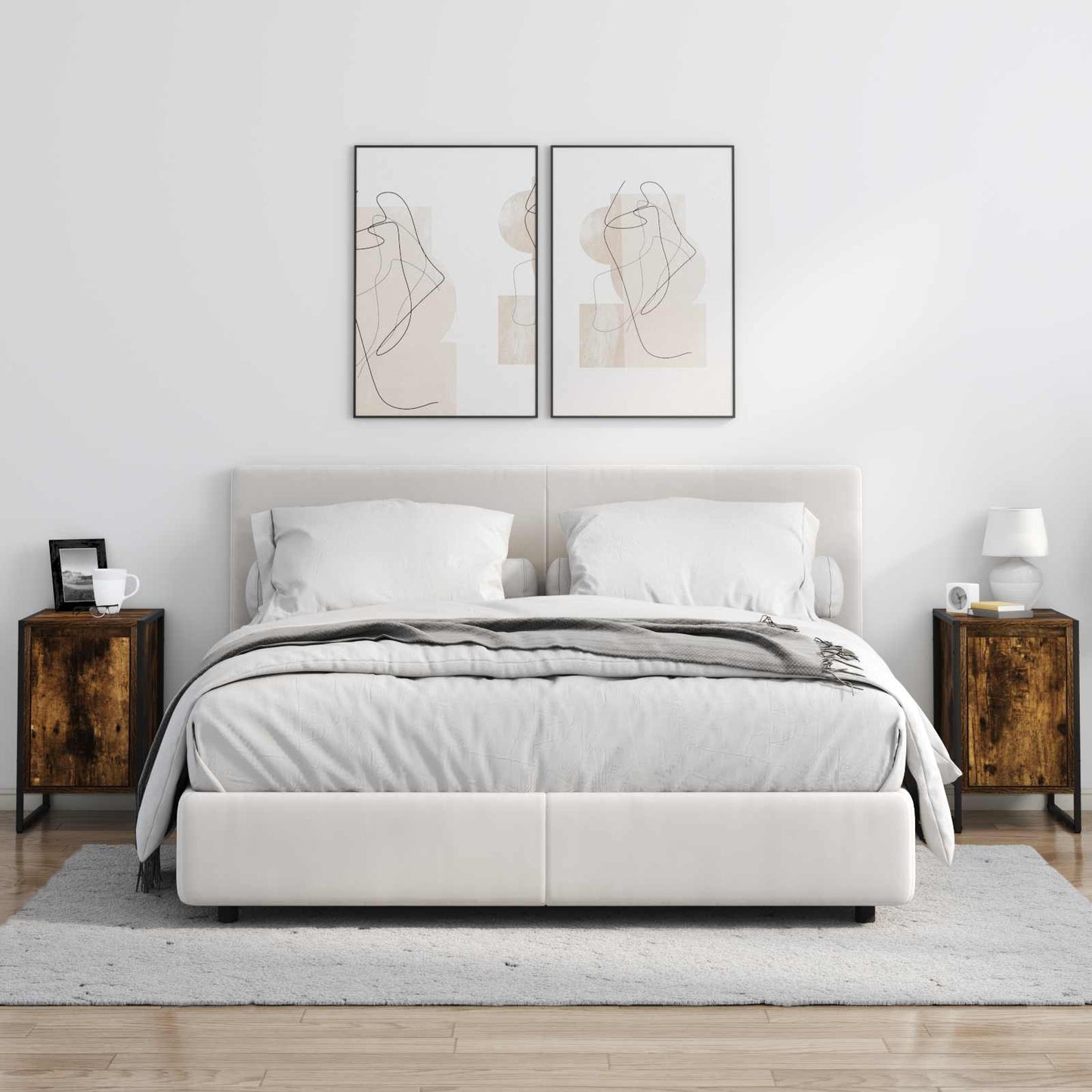 Éjjeli asztal 2 db Füstös tölgy 39,5 x 30 x 50 cm Szerelt Fa