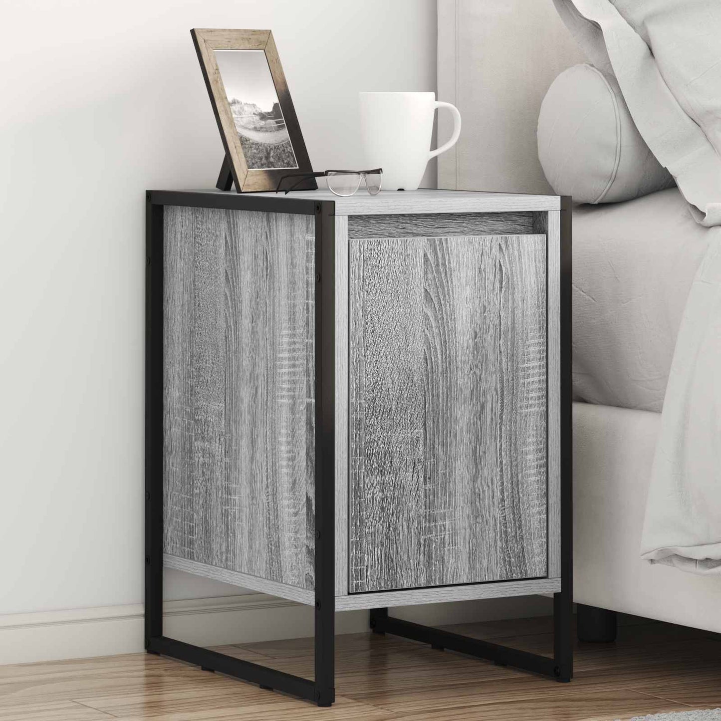 Éjjeli asztal 2 pcs Szürke Sonoma 39,5 x 30 x 50 cm Faanyag