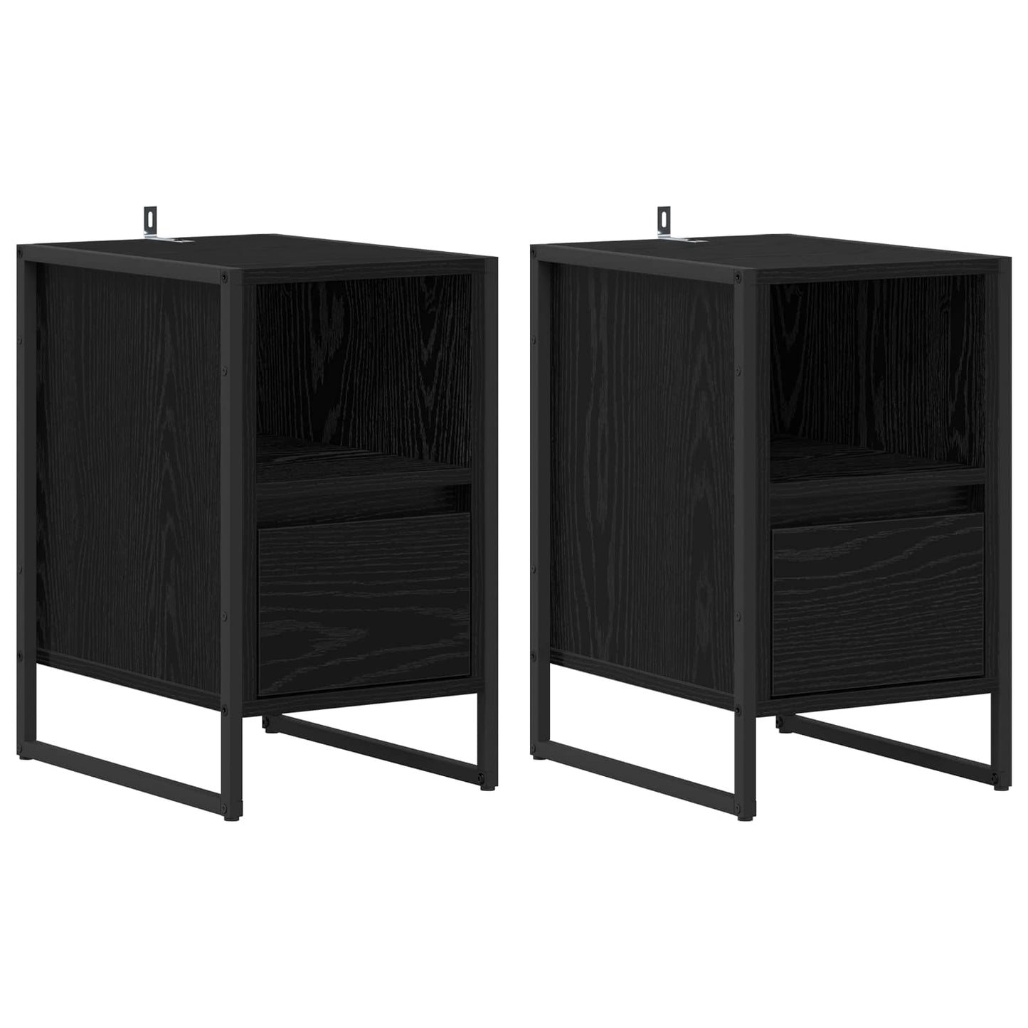 Éjjeli asztal 2 db Fekete tölgy 39,5 x 30 x 50 cm Szerelt Fa