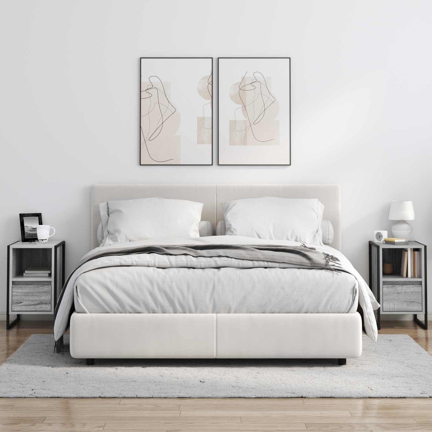 Éjjeli asztal 2 db Szürke Sonoma 39,5 x 30 x 50 cm Szerelt Fa