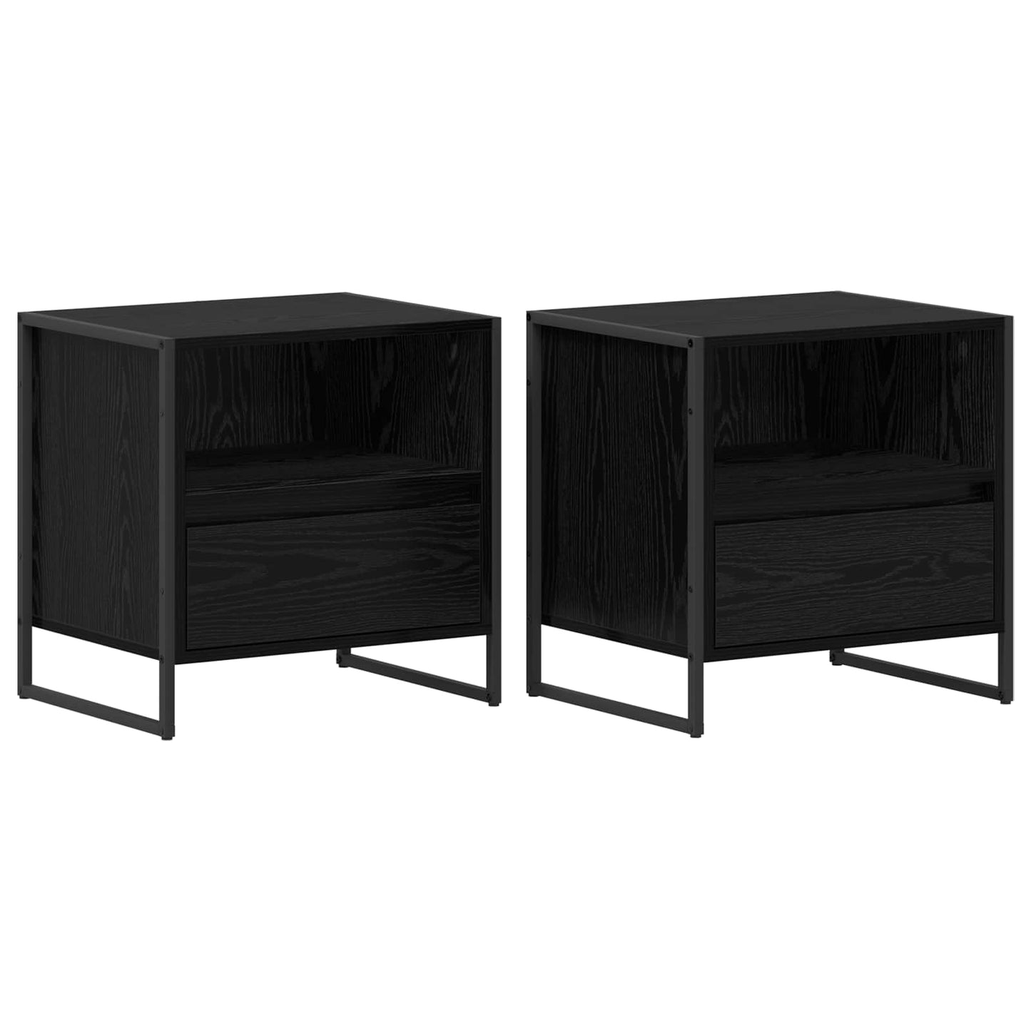 Éjjeli asztal 2 db Fekete tölgy 50 x 39,5 x 50 cm Szerelt Fa