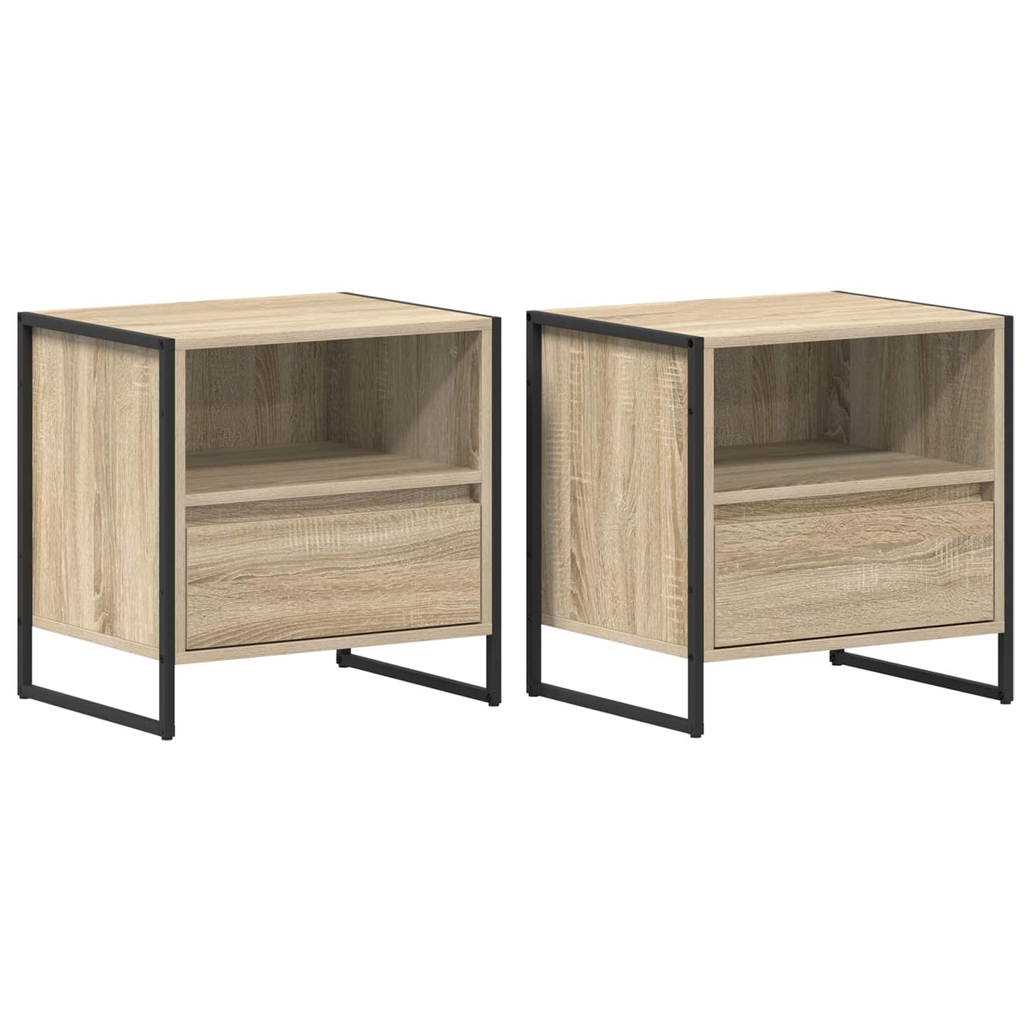 Éjjeli asztal 2 db Sonoma 50 x 39,5 x 50 cm Szerelt Fa