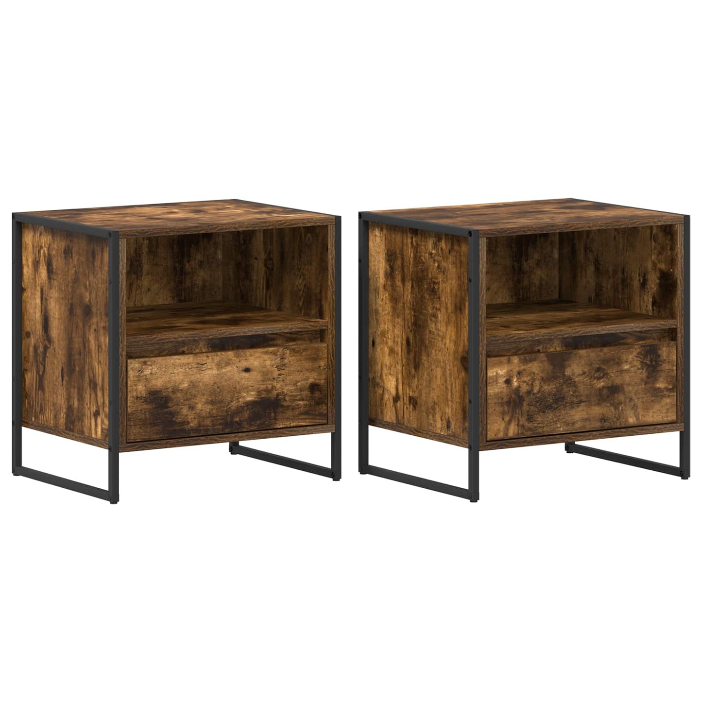 Éjjeli asztal 2 db Füstös tölgy 50 x 39,5 x 50 cm Szerelt Fa