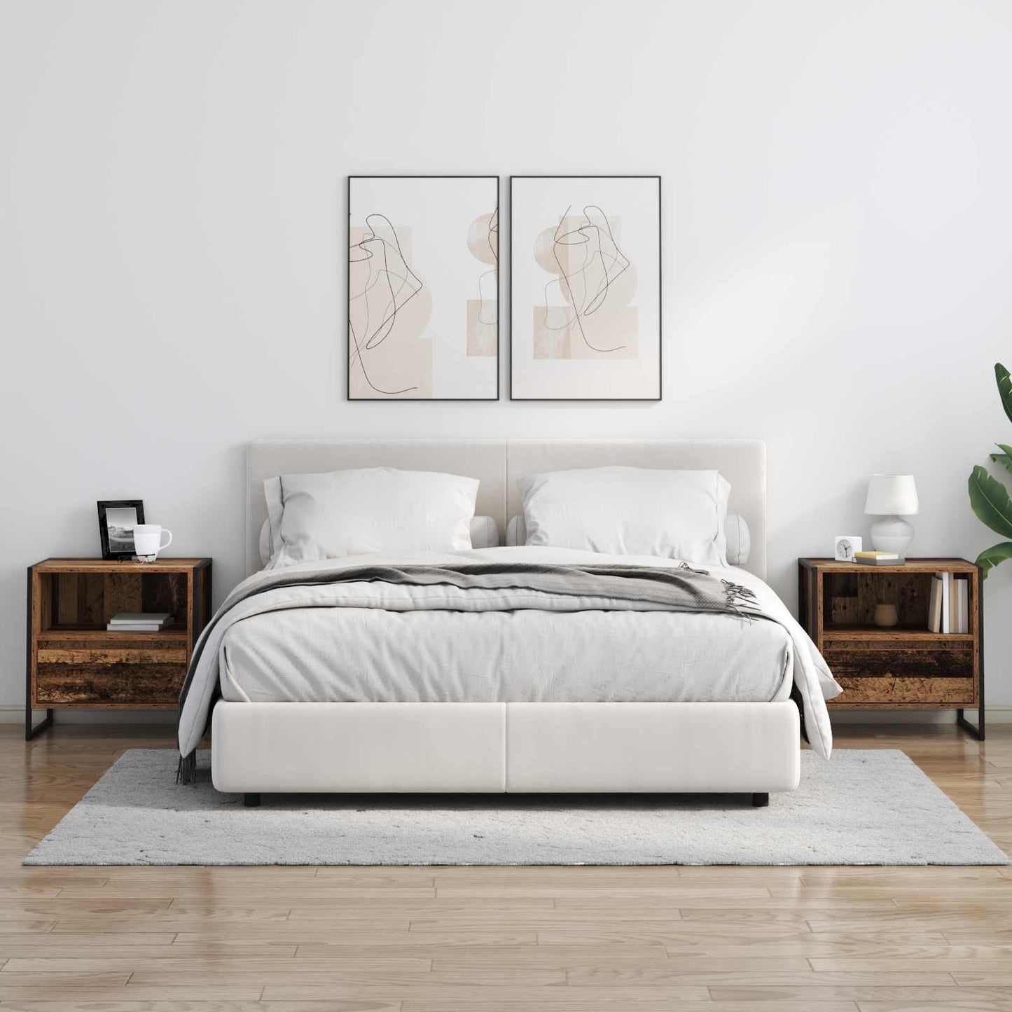 Éjjeli asztal 2 db Öreg fa 50 x 39,5 x 50 cm Szerelt Fa