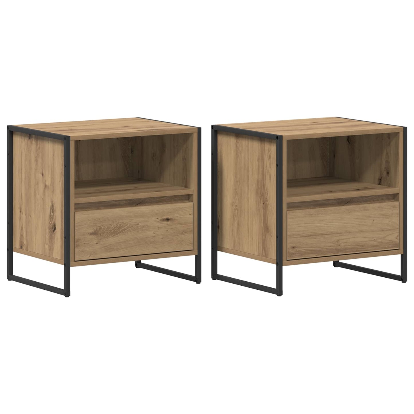 Éjjeli asztal 2 db Művészi tölgy 50 x 39,5 x 50 cm Szerelt Fa