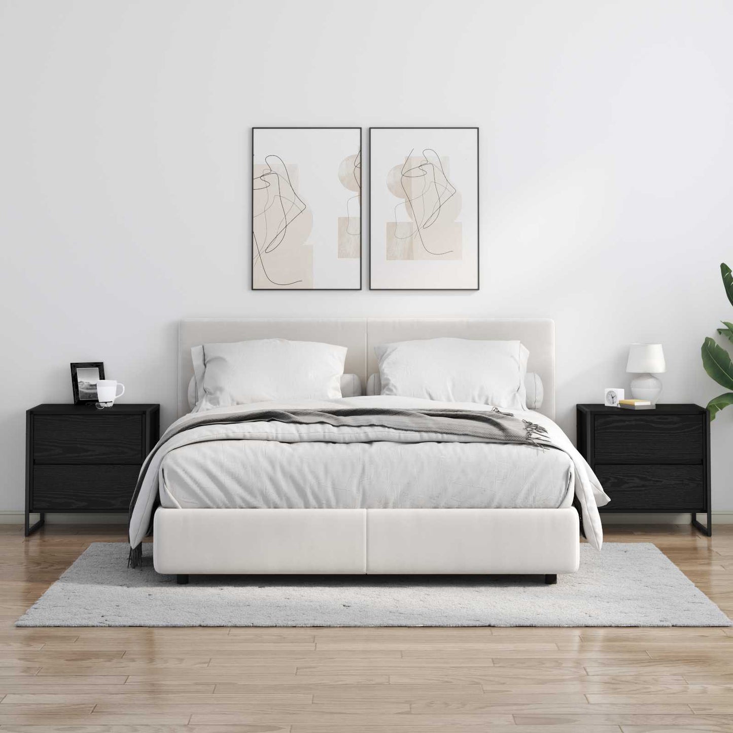 Éjjeli asztal Fekete tölgy 50 x 39.5 x 50 cm Szerelt Fa