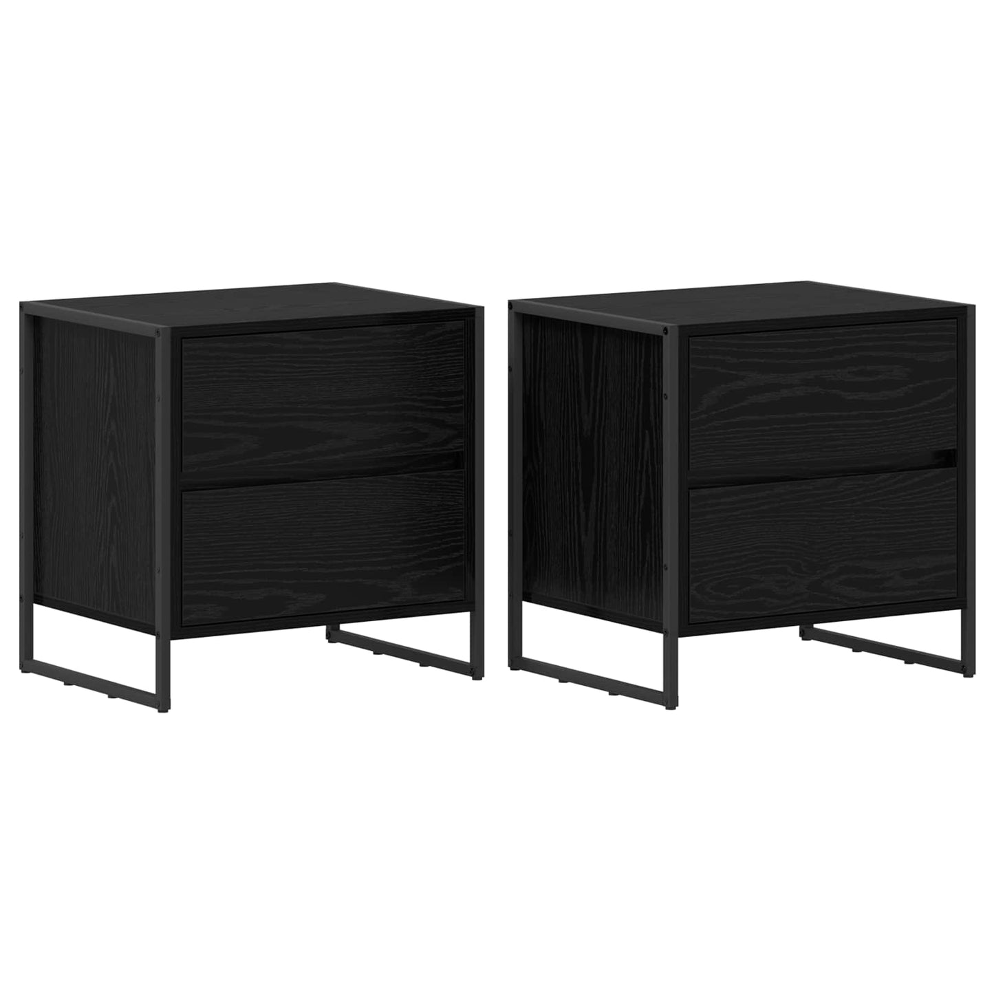 Éjjeli asztal 2 db Fekete tölgy 50 x 39.5 x 50 cm Szerelt Fa
