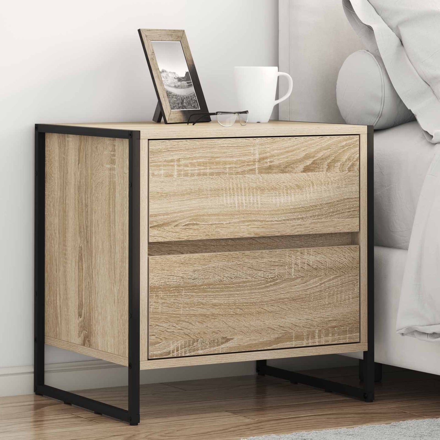 Éjjeli asztal 2 db Sonoma 50 x 39.5 x 50 cm Szerelt Fa