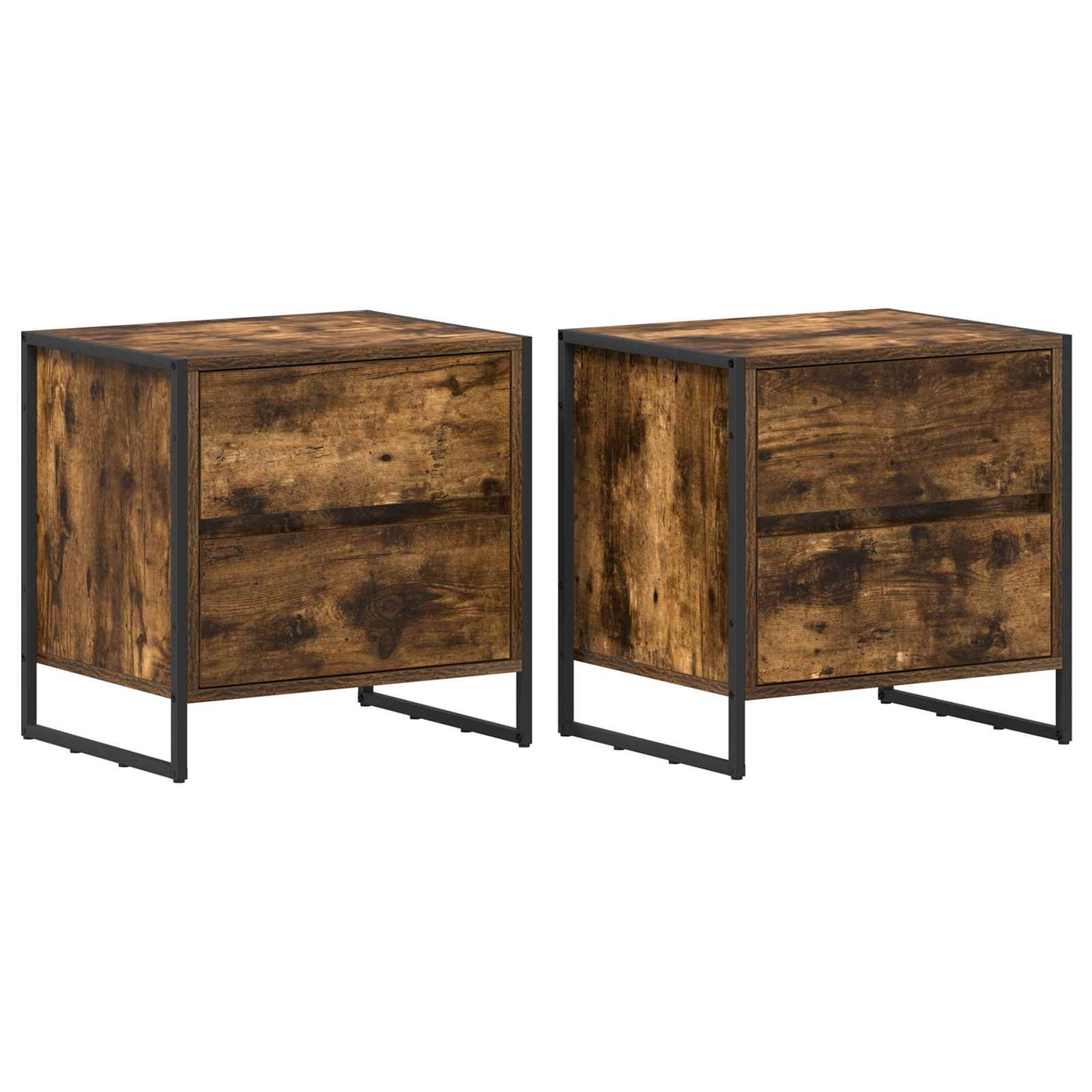 Éjjeli asztal 2 db Füstös tölgy 50 x 39.5 x 50 cm Szerelt Fa