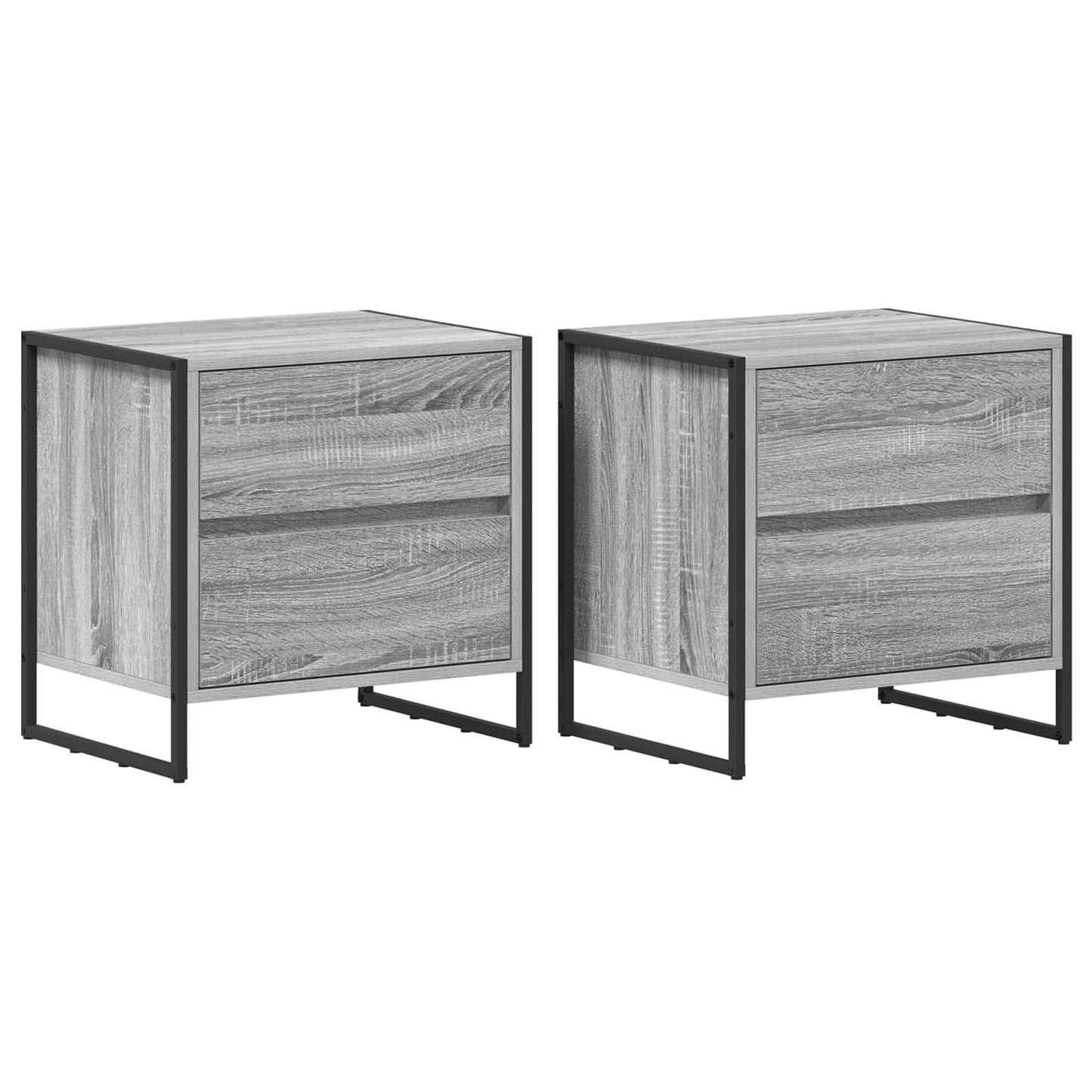Éjjeli asztal 2 db Szürke Sonoma 50 x 39.5 x 50 cm Szerelt Fa