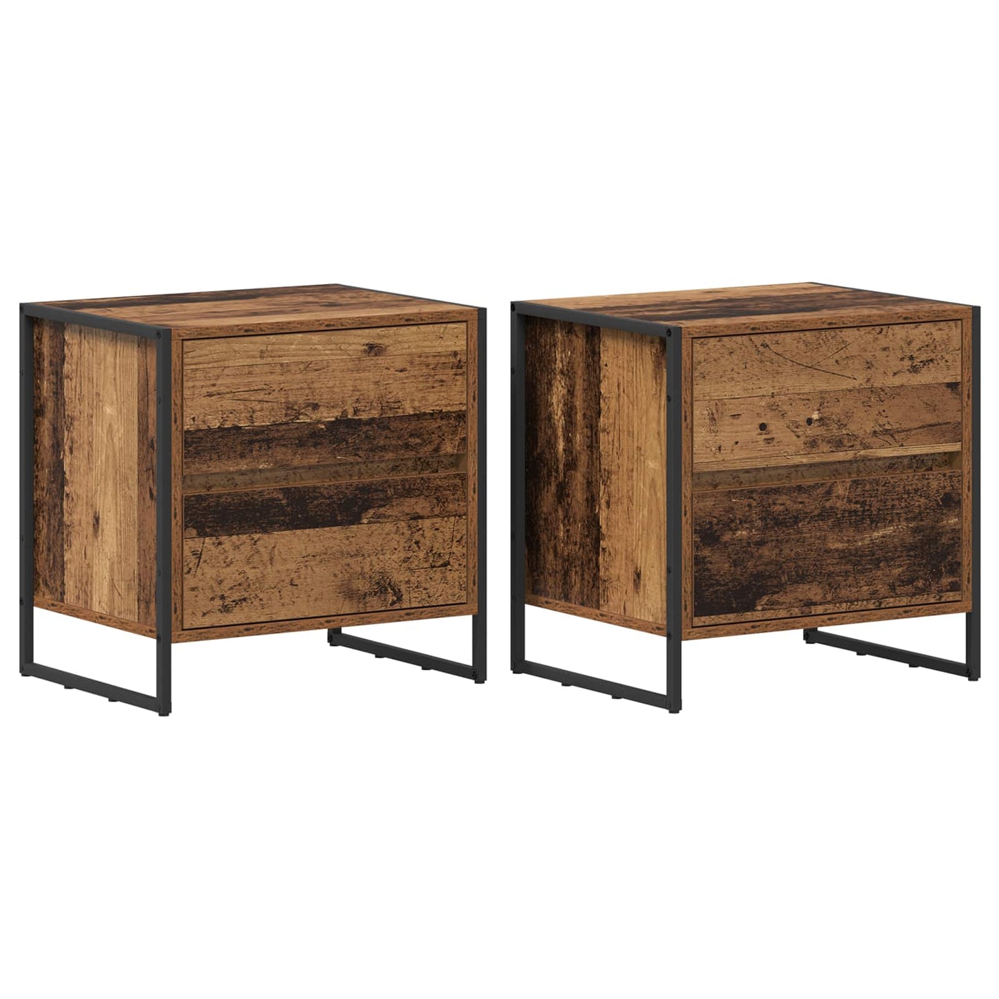 Éjjeli asztal 2 db Öreg fa 50 x 39.5 x 50 cm Szerelt Fa