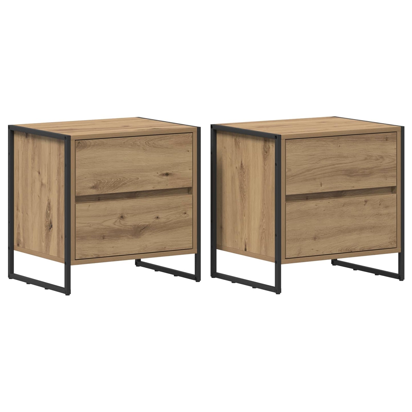 Éjjeli asztal 2 db Művészi tölgy 50 x 39.5 x 50 cm Szerelt Fa