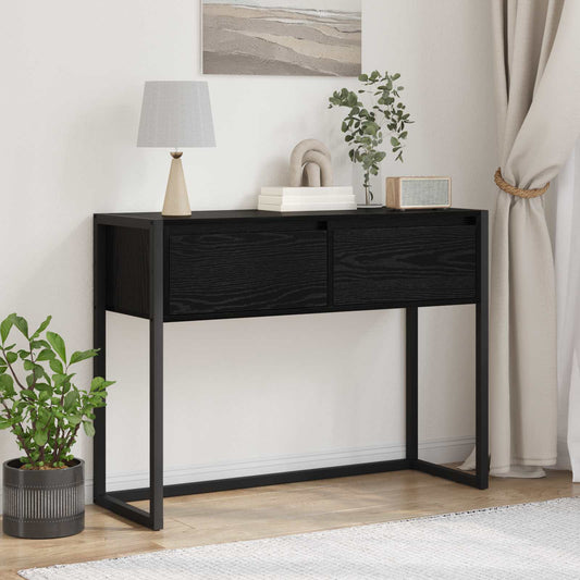 Végasztal fiókkal Fekete tölgy 100 x 36 x 75 cm Faanyag