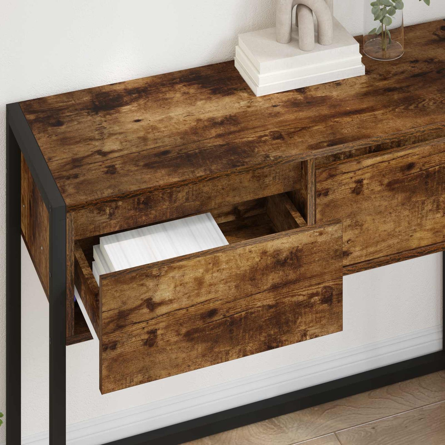 Végasztal Füstös tölgy 100 x 36 x 75 cm Szerelt Fa