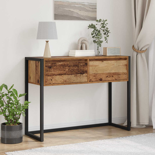 Végasztal fiókkal tárolóval Öreg fa 100 x 36 x 75 cm Faanyag