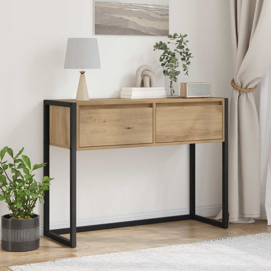 Végasztal fiókkal Művészi tölgy 100 x 36 x 75 cm Faanyag