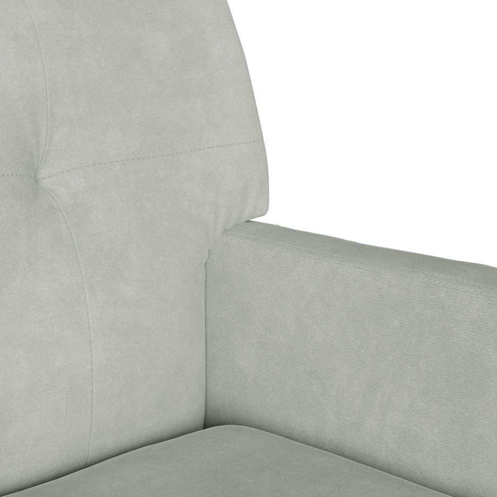 Chesterfield Pad Világosszürke 112 x 65,5 x 75 cm Bársony