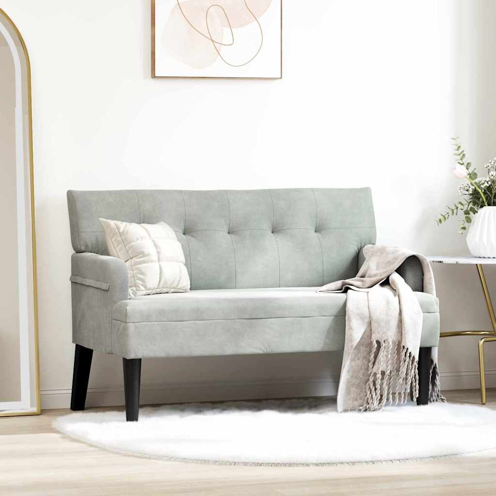 Chesterfield Pad Világosszürke 112 x 65,5 x 75 cm Bársony