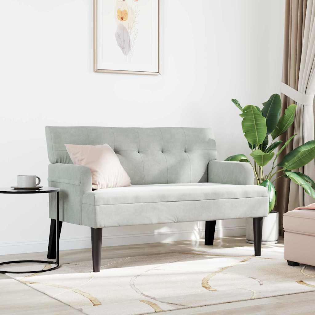 Chesterfield Pad Világosszürke 112 x 65,5 x 75 cm Bársony