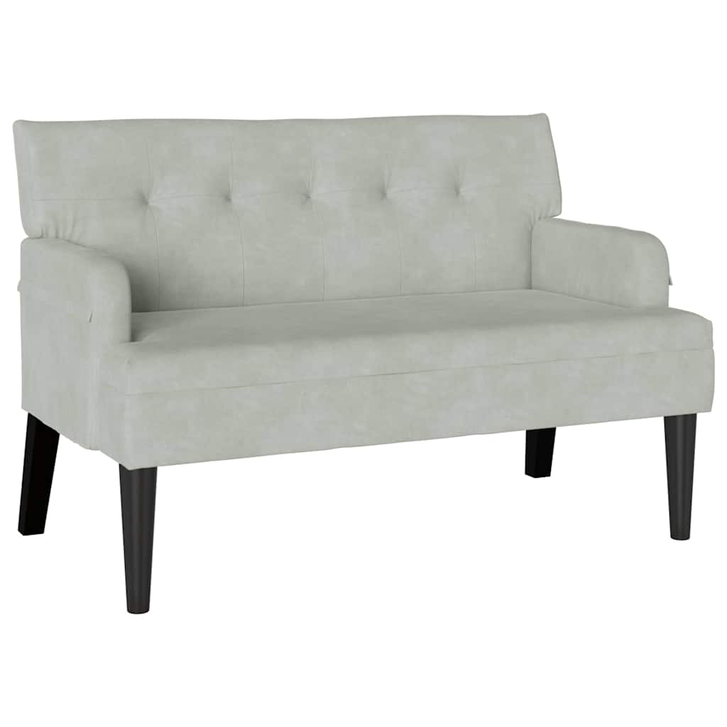 Chesterfield Pad Világosszürke 112 x 65,5 x 75 cm Bársony
