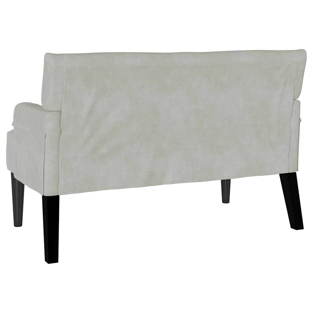 Chesterfield Pad Világosszürke 112 x 65,5 x 75 cm Bársony