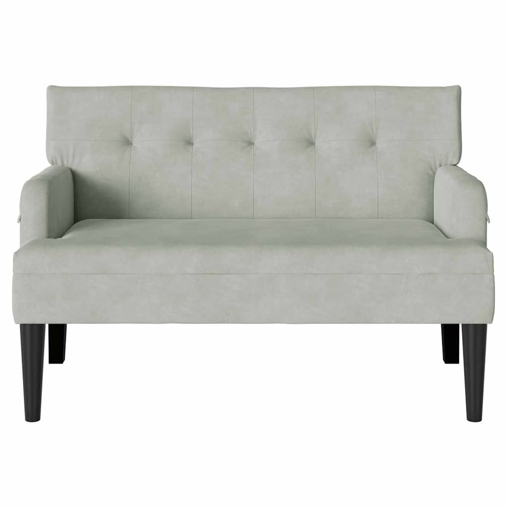 Chesterfield Pad Világosszürke 112 x 65,5 x 75 cm Bársony
