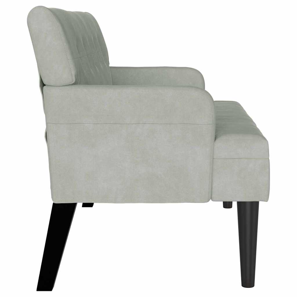 Chesterfield Pad Világosszürke 112 x 65,5 x 75 cm Bársony