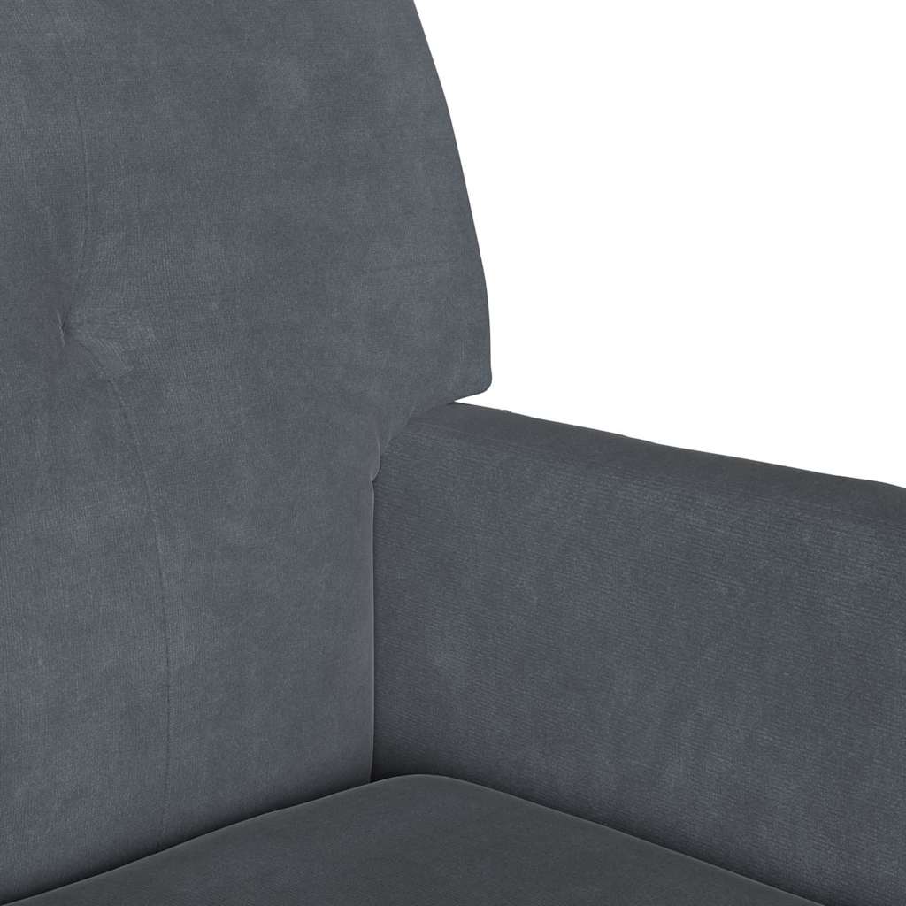 Chesterfield Pad Sötétszürke 112 x 65,5 x 75 cm Bársony