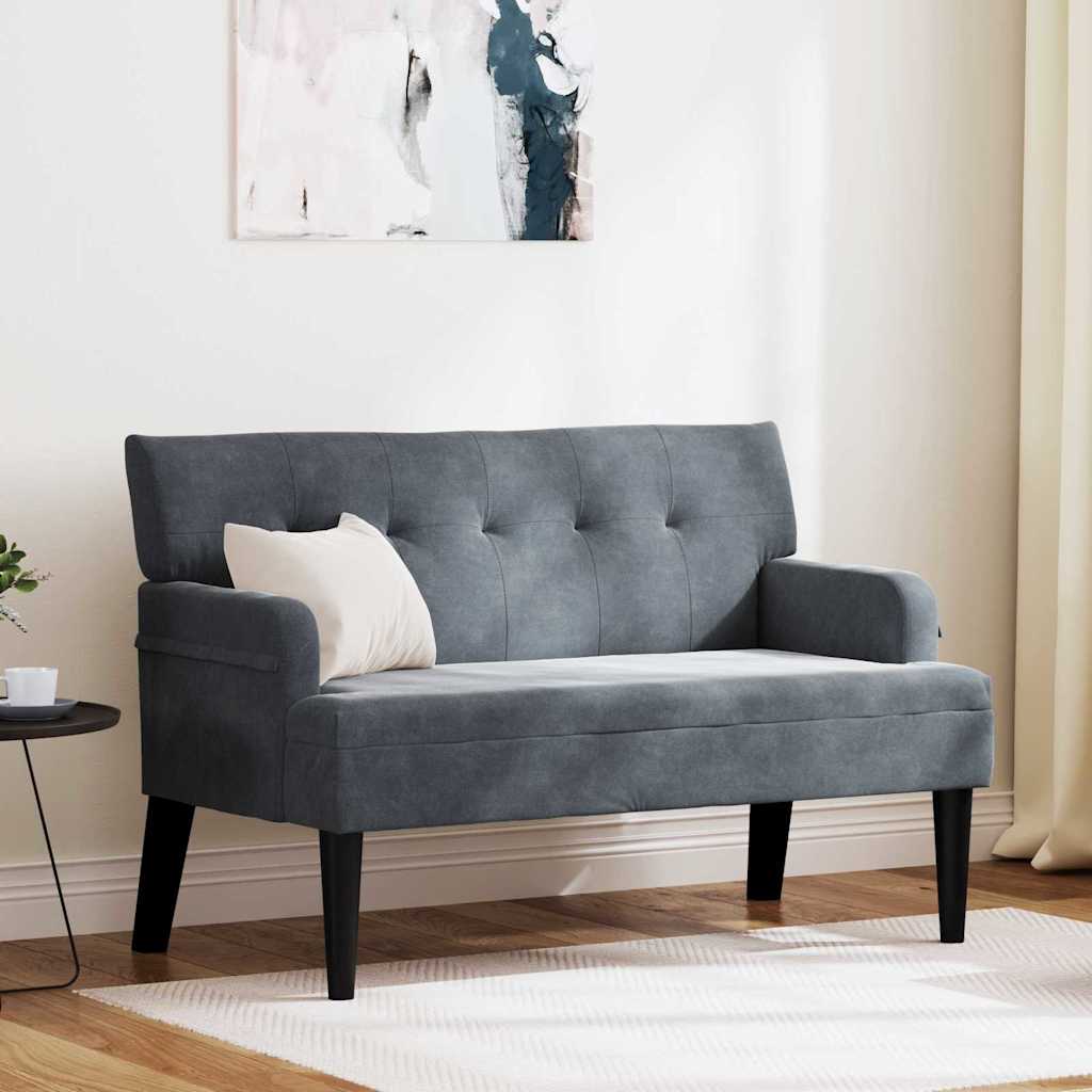 Chesterfield Pad Sötétszürke 112 x 65,5 x 75 cm Bársony