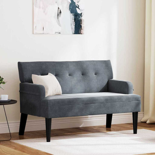 Chesterfield Pad Sötétszürke 112 x 65,5 x 75 cm Bársony