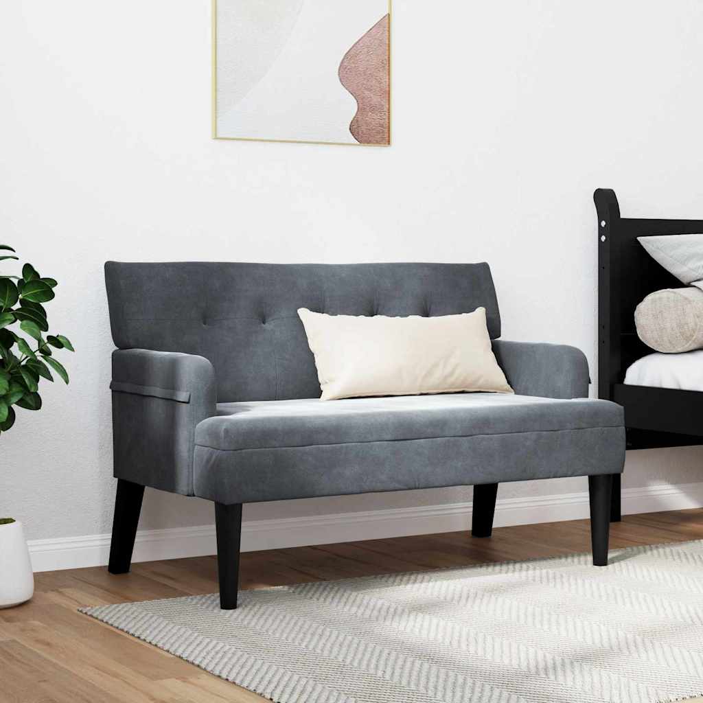 Chesterfield Pad Sötétszürke 112 x 65,5 x 75 cm Bársony