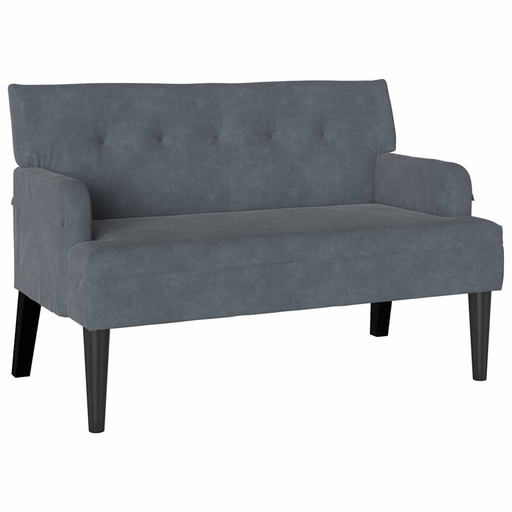 Chesterfield Pad Sötétszürke 112 x 65,5 x 75 cm Bársony
