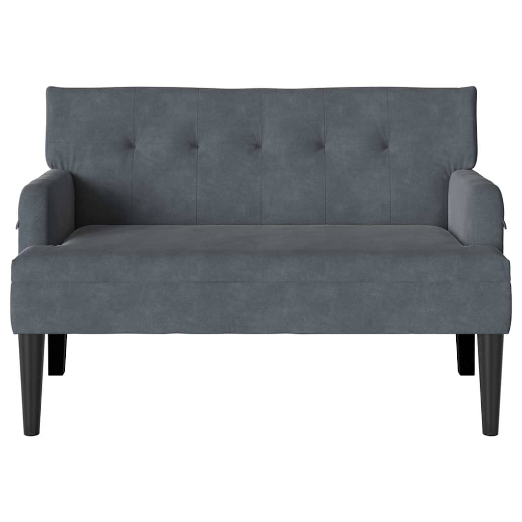 Chesterfield Pad Sötétszürke 112 x 65,5 x 75 cm Bársony