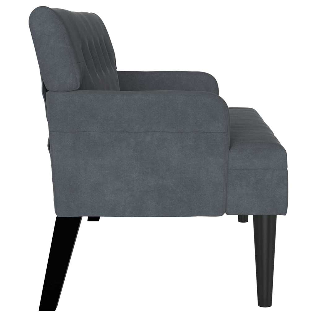 Chesterfield Pad Sötétszürke 112 x 65,5 x 75 cm Bársony