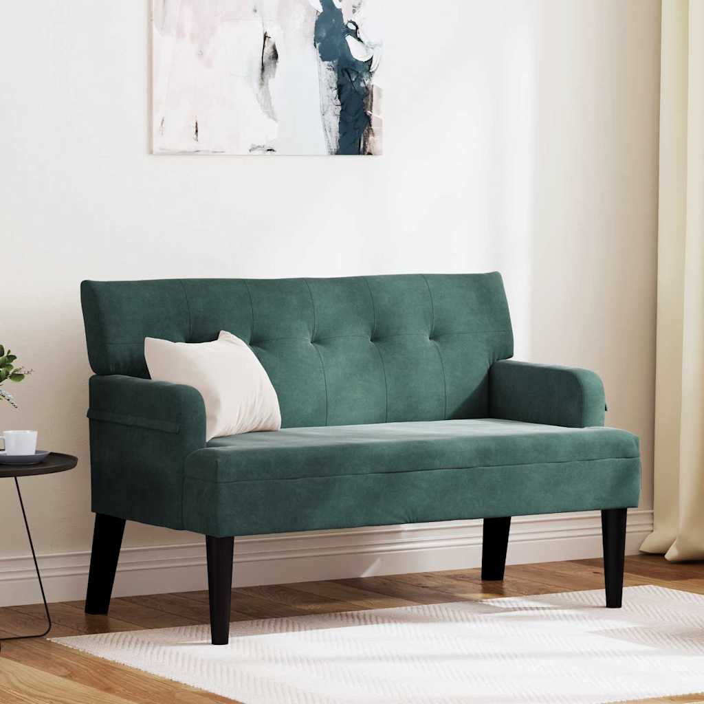 Chesterfield Pad Sötétzöld 112 x 65,5 x 75 cm Bársony