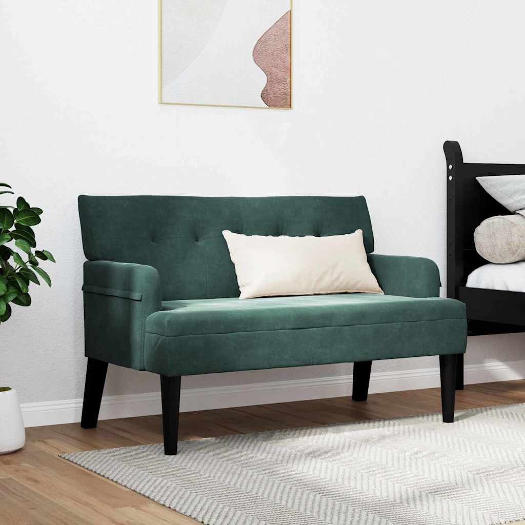 Chesterfield Pad Sötétzöld 112 x 65,5 x 75 cm Bársony