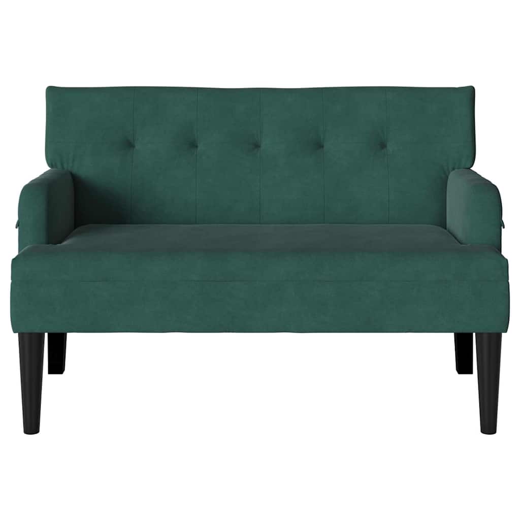 Chesterfield Pad Sötétzöld 112 x 65,5 x 75 cm Bársony