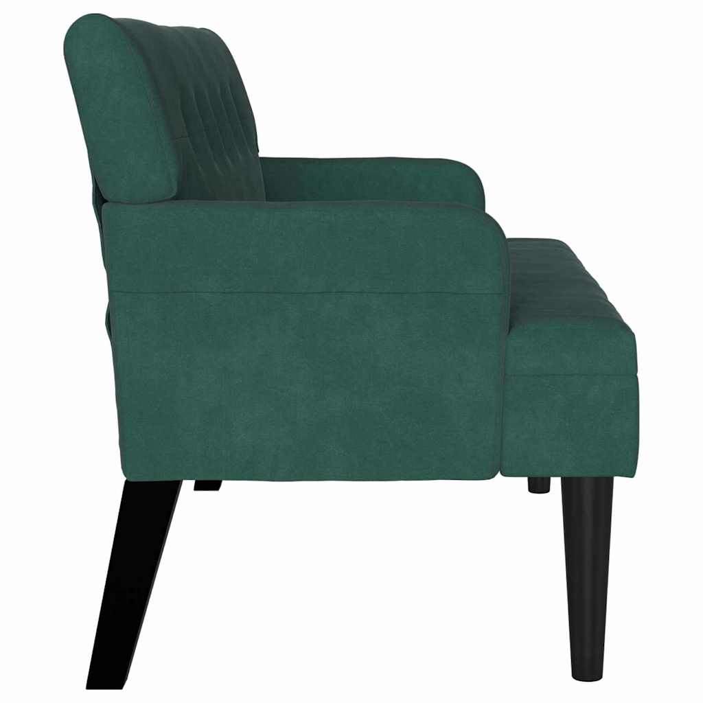 Chesterfield Pad Sötétzöld 112 x 65,5 x 75 cm Bársony