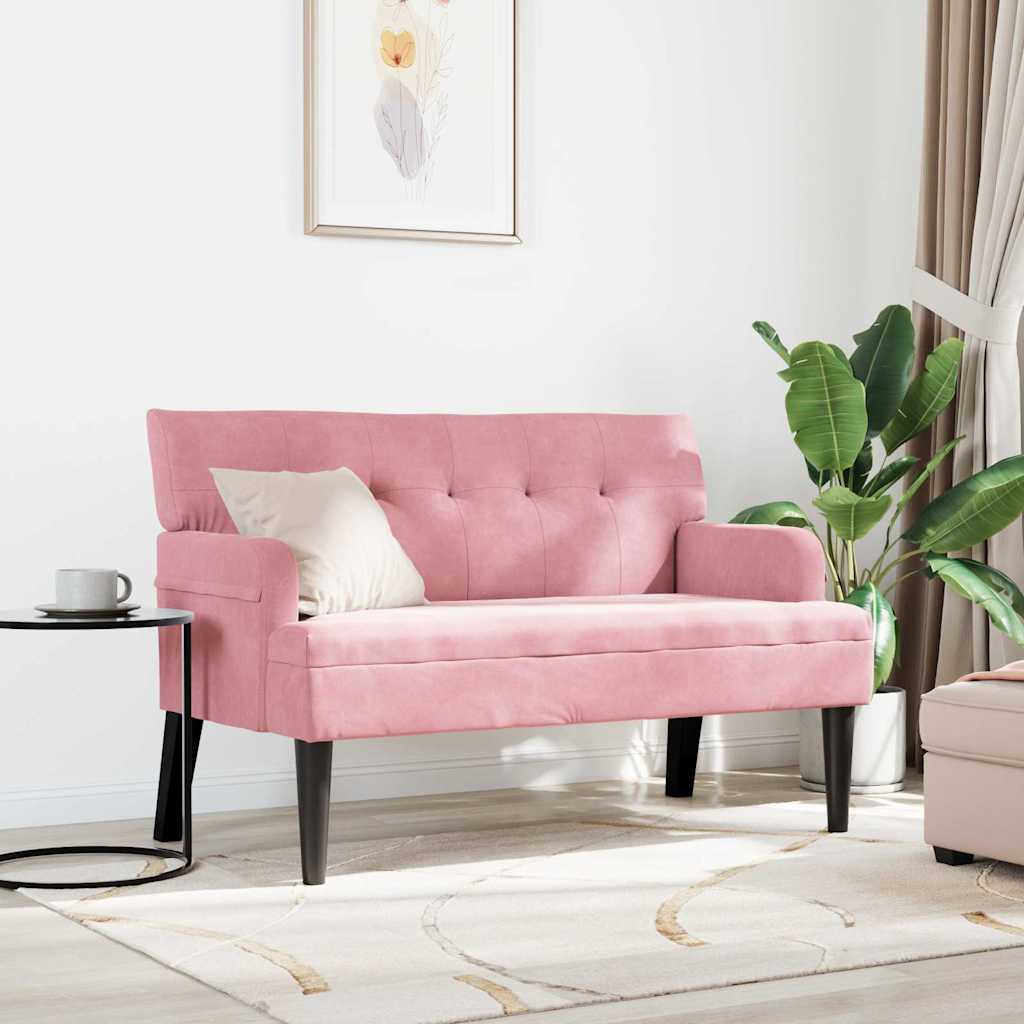 Chesterfield Pad Rózsaszín 112 x 65,5 x 75 cm Bársony