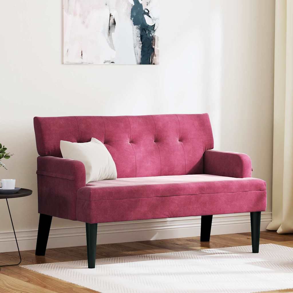 Chesterfield Pad Bordó 112 x 65,5 x 75 cm Bársony