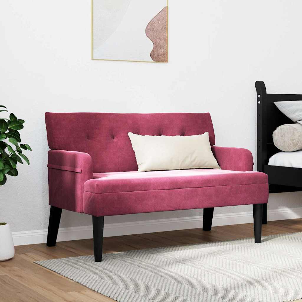 Chesterfield Pad Bordó 112 x 65,5 x 75 cm Bársony