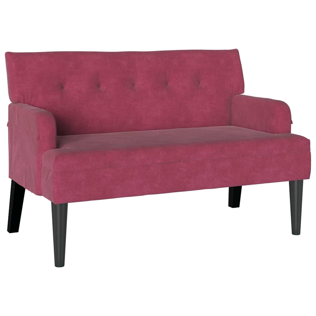 Chesterfield Pad Bordó 112 x 65,5 x 75 cm Bársony