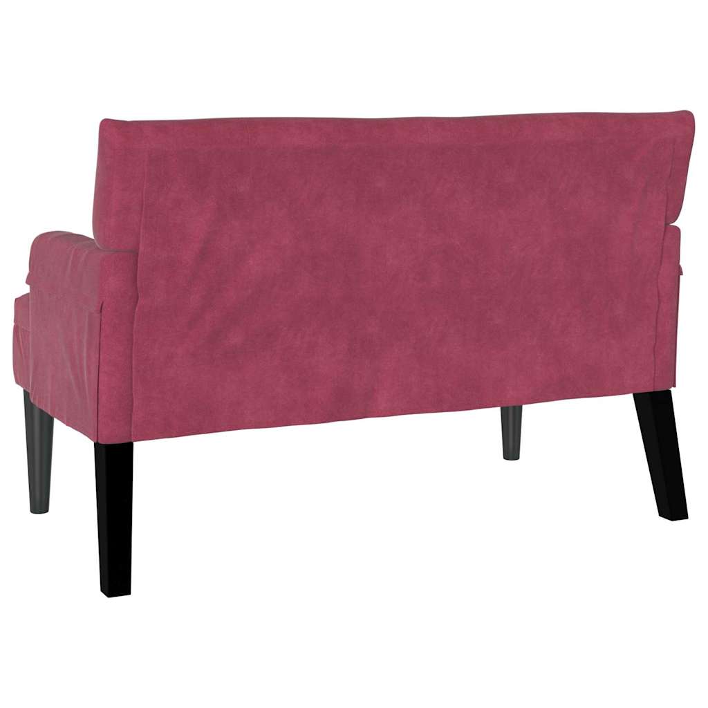 Chesterfield Pad Bordó 112 x 65,5 x 75 cm Bársony