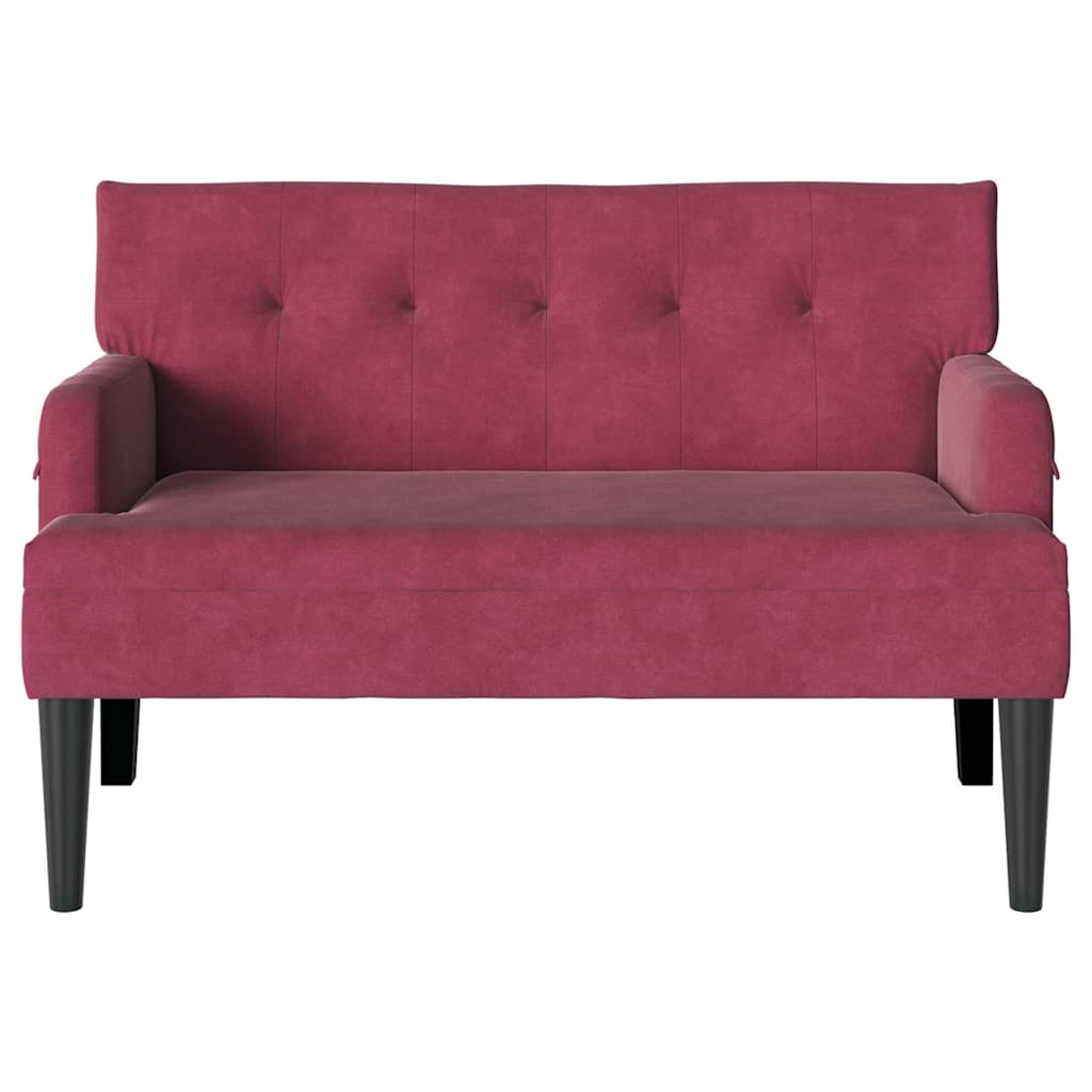 Chesterfield Pad Bordó 112 x 65,5 x 75 cm Bársony