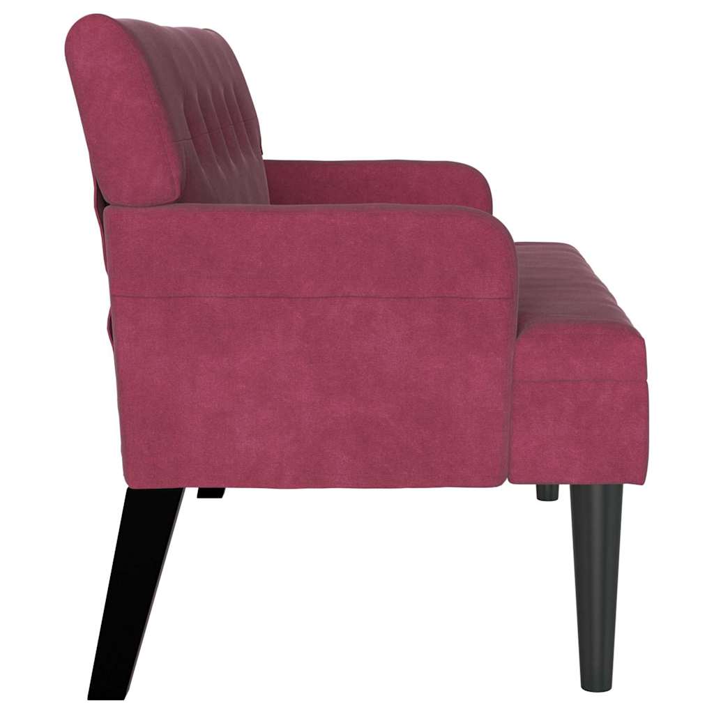 Chesterfield Pad Bordó 112 x 65,5 x 75 cm Bársony