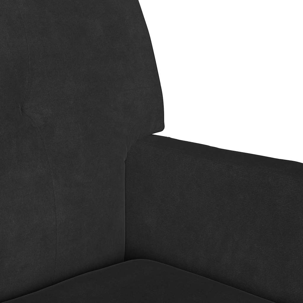 Chesterfield Pad Fekete 112 x 65,5 x 75 cm Bársony