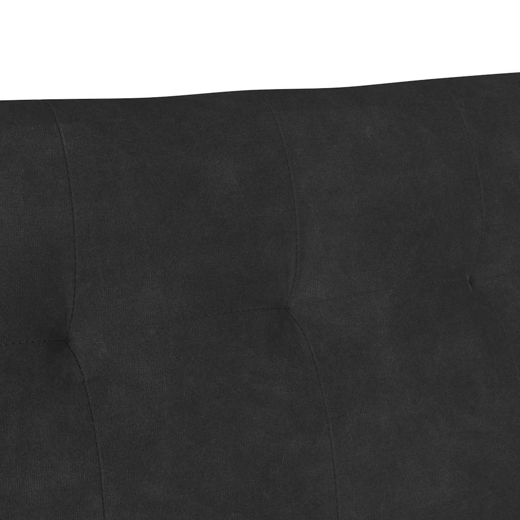 Chesterfield Pad Fekete 112 x 65,5 x 75 cm Bársony