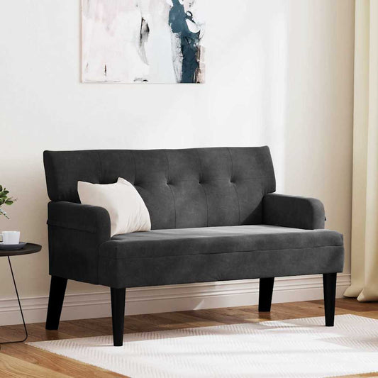 Chesterfield Pad Fekete 112 x 65,5 x 75 cm Bársony