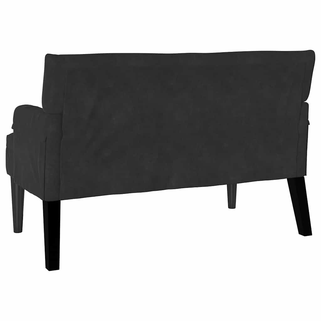 Chesterfield Pad Fekete 112 x 65,5 x 75 cm Bársony