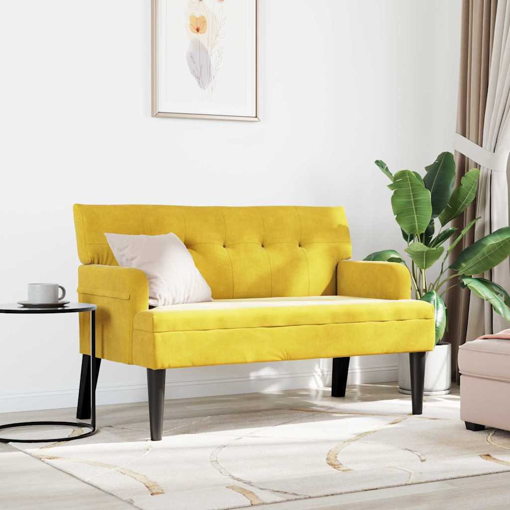 Chesterfield Pad Sárga 112 x 65,5 x 75 cm Bársony